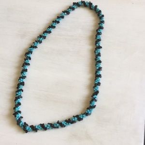 Turquoise and Black Stone  Necklace
